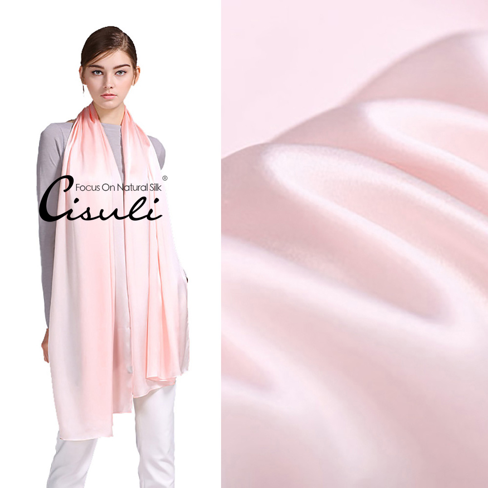 100% Pure Mulberry Silk Satin Long Scarf 55X180cm #14