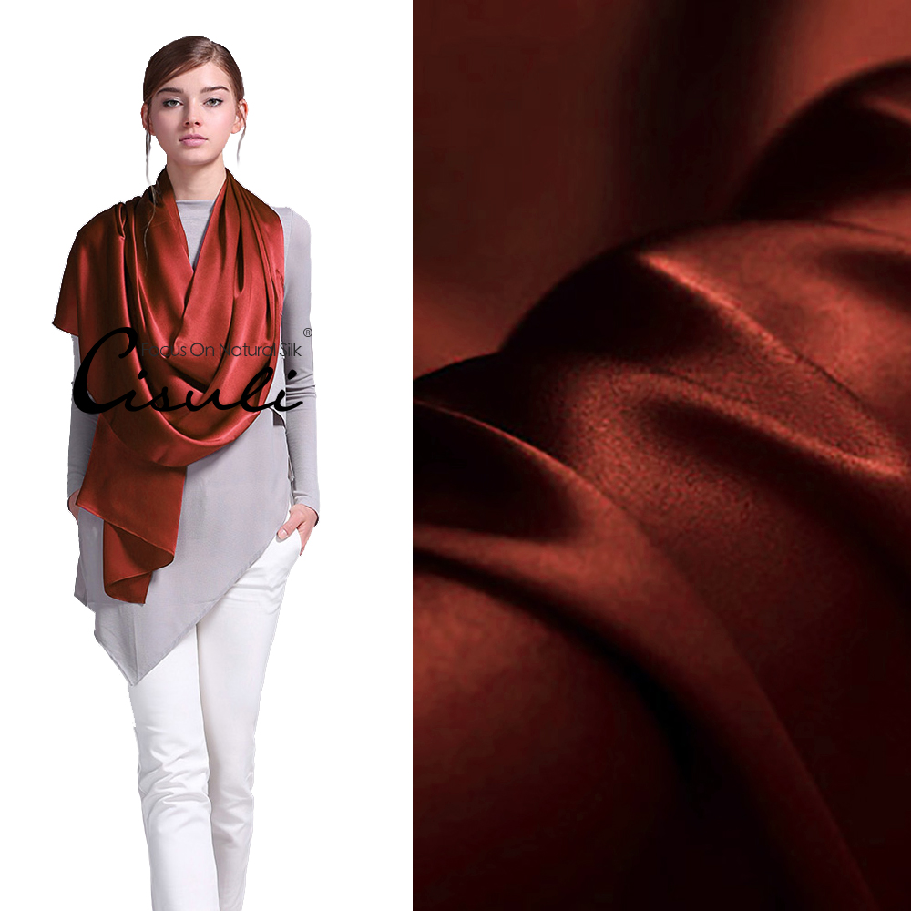 100% Pure Mulberry Silk Satin Long Scarf 55X180cm #74