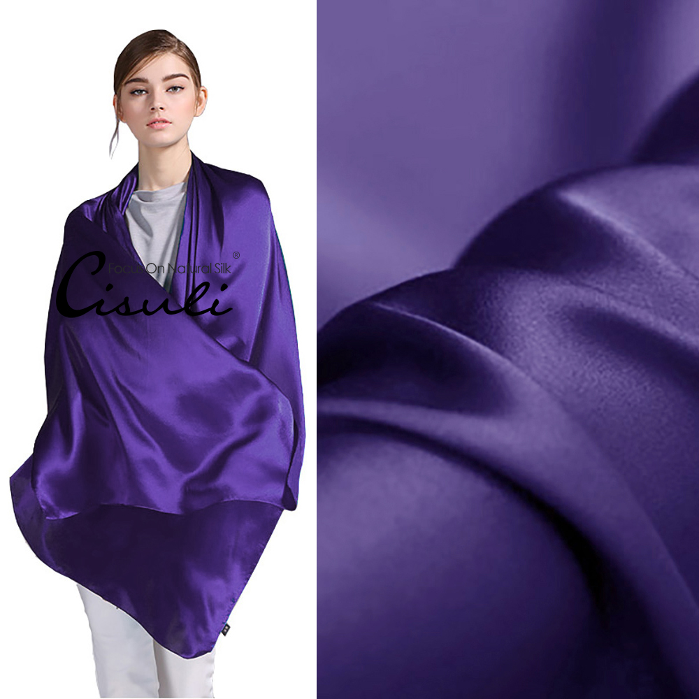 100% Pure Mulberry Silk Satin Long Scarf 55X180cm #34