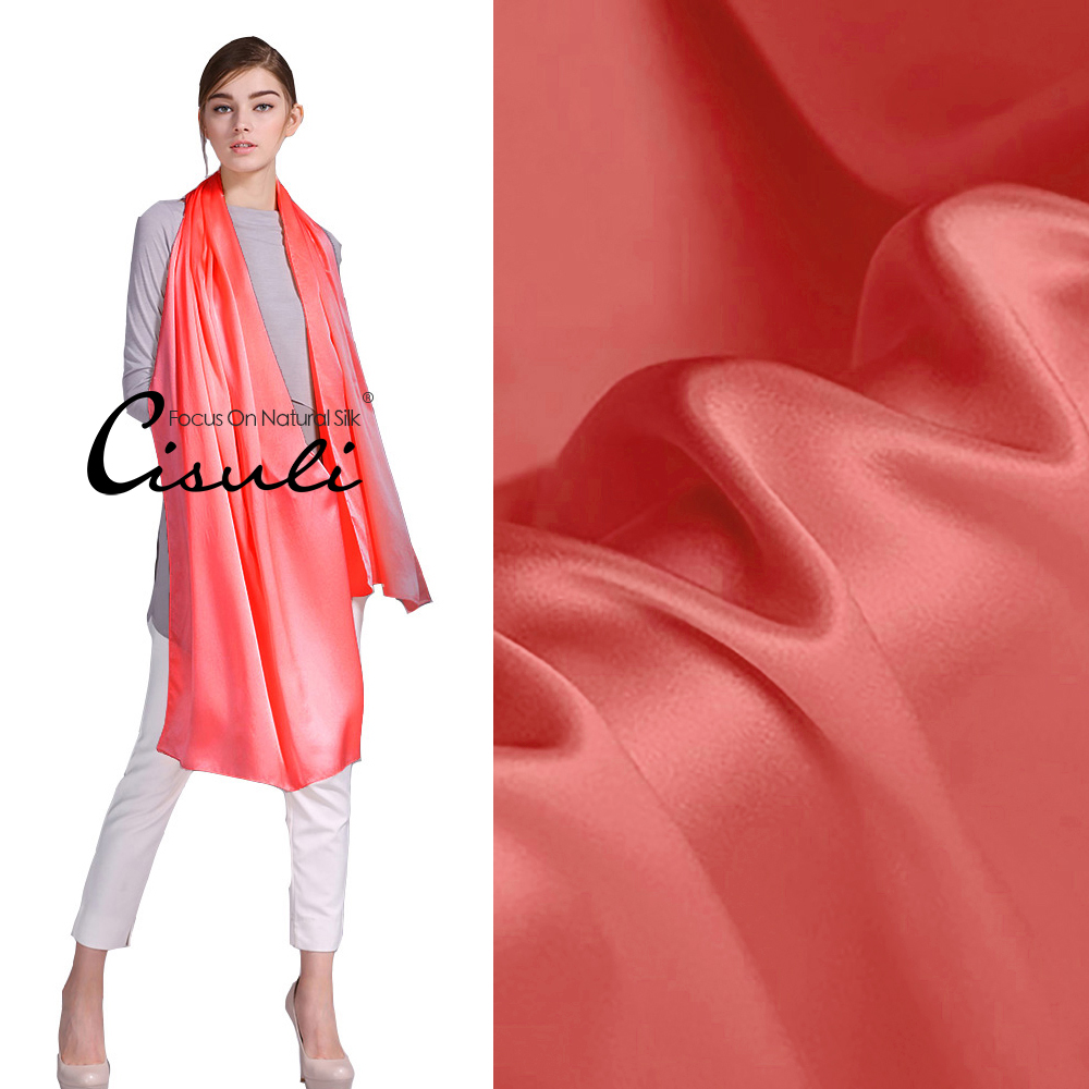 100% Pure Mulberry Silk Satin Long Scarf 55X180cm #32