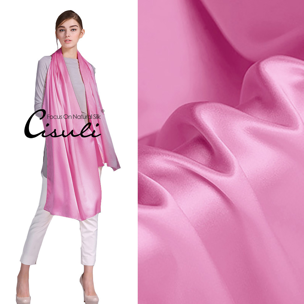 100% Pure Mulberry Silk Satin Long Scarf 55X180cm #38