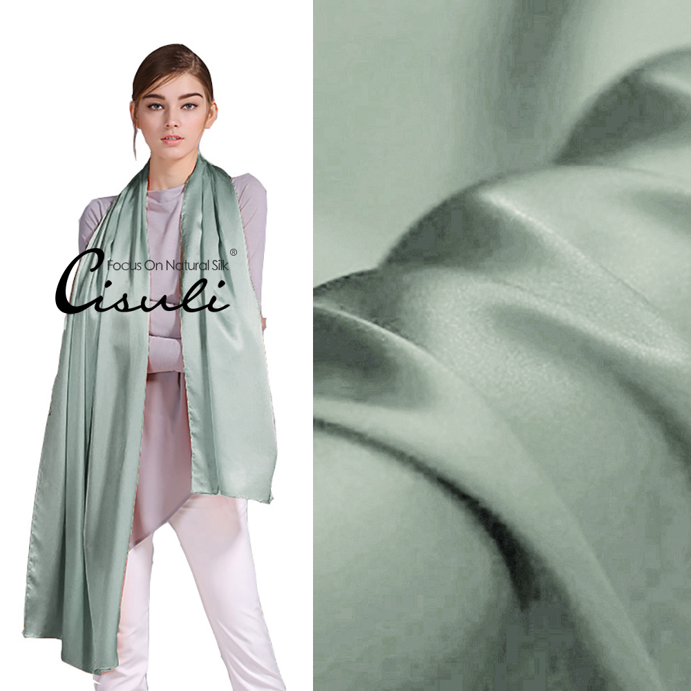 100% Pure Mulberry Silk Satin Long Scarf 55X180cm #93