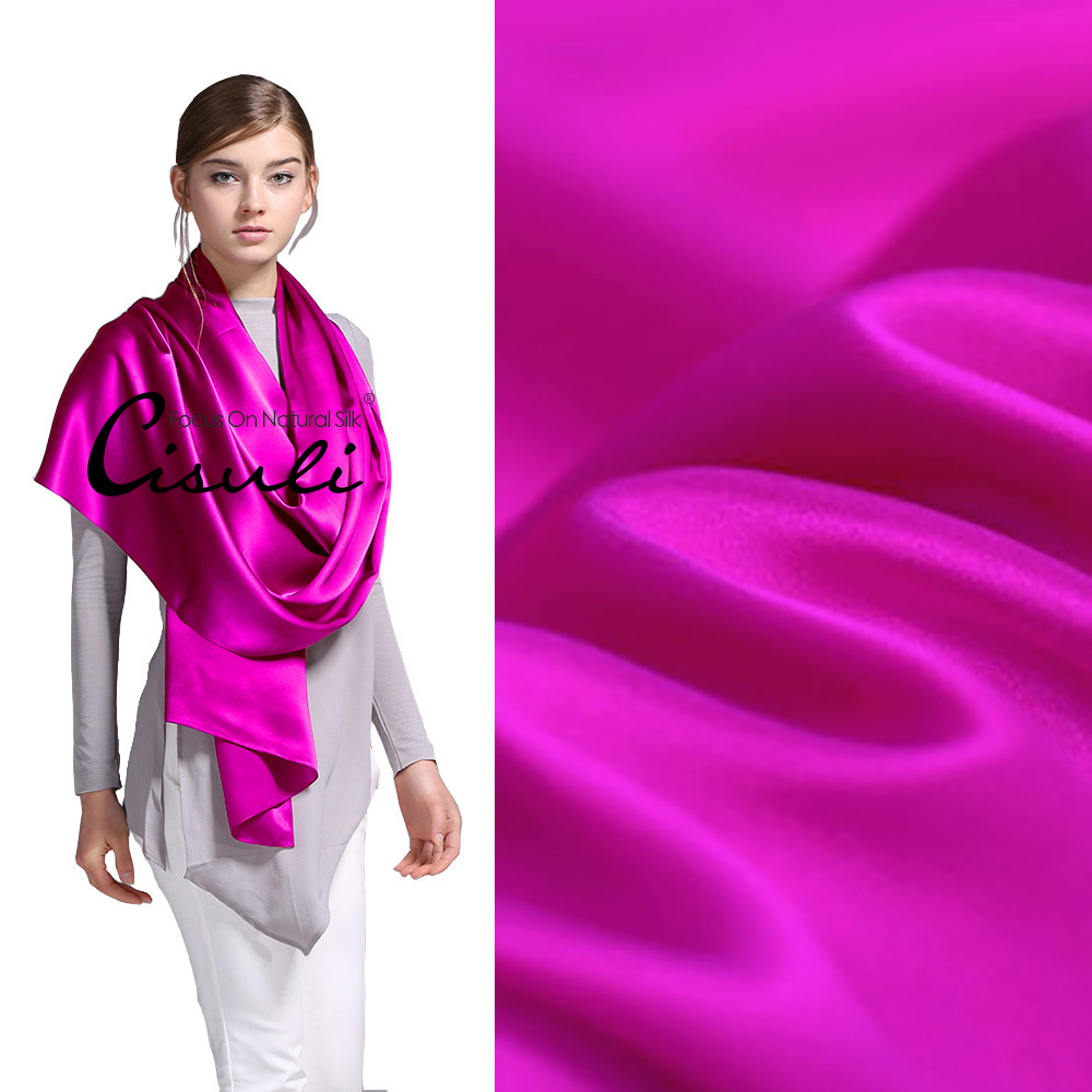 100% Pure Mulberry Silk Satin Long Scarf 55X180cm #55