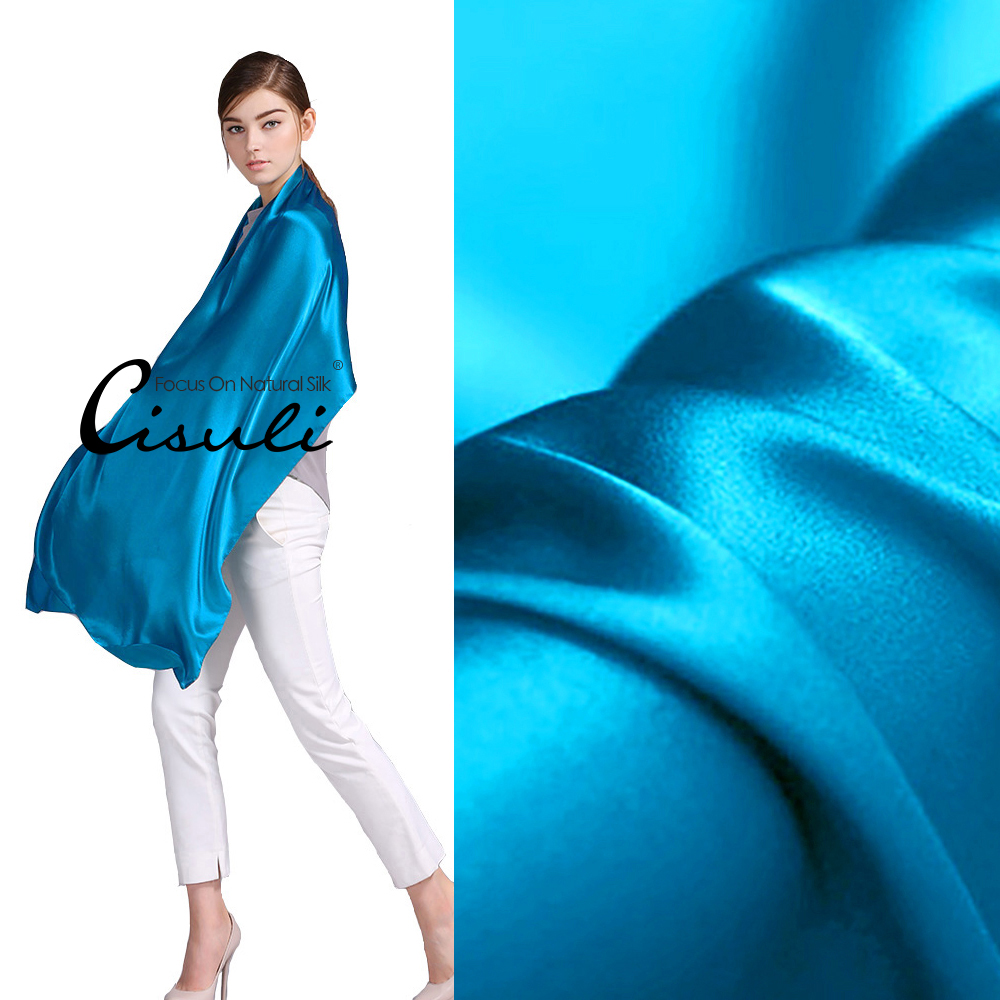 100% Pure Mulberry Silk Satin Long Scarf 55X180cm #02