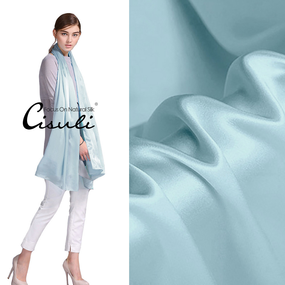 100% Pure Mulberry Silk Satin Long Scarf 55X180cm #17