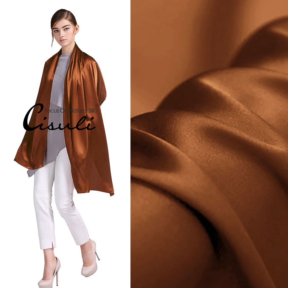 100% Pure Mulberry Silk Satin Long Scarf 55X180cm #42