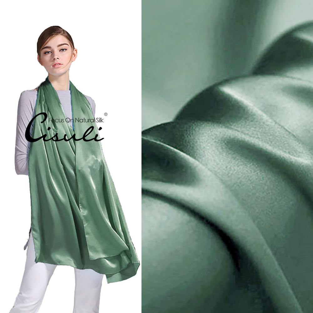 100% Pure Mulberry Silk Satin Long Scarf 55X180cm #76