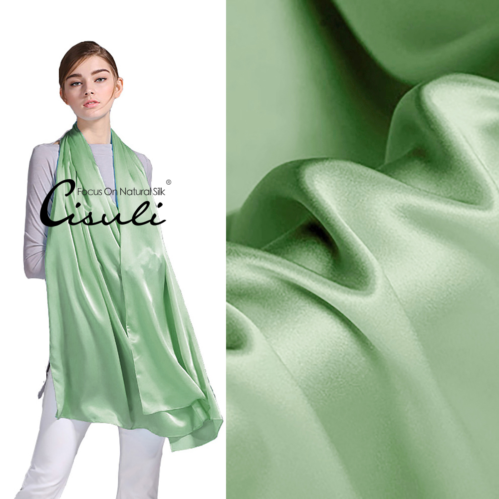 100% Pure Mulberry Silk Satin Long Scarf 55X180cm #36