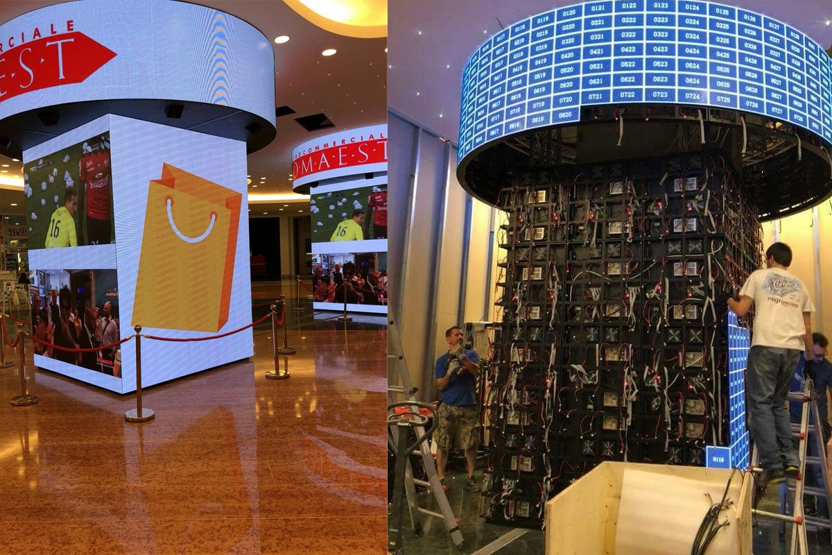 Customized Cubic & Cylinder Screen in Italy Milan