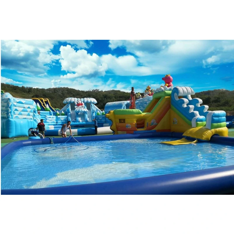 Large Pink Pig Water Park with Inflatable Pool