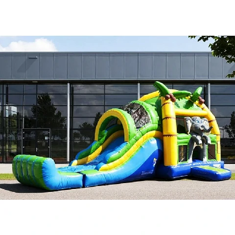 Multiplay Elephant Super Inflatable Wet Combo Bouncer Castle Water Slide Pool