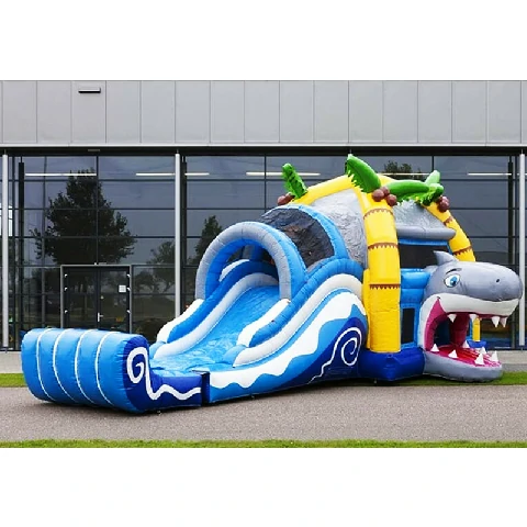 Multiplay Shark Inflatable Wet Combo Bouncer Castle Water Slide Pool