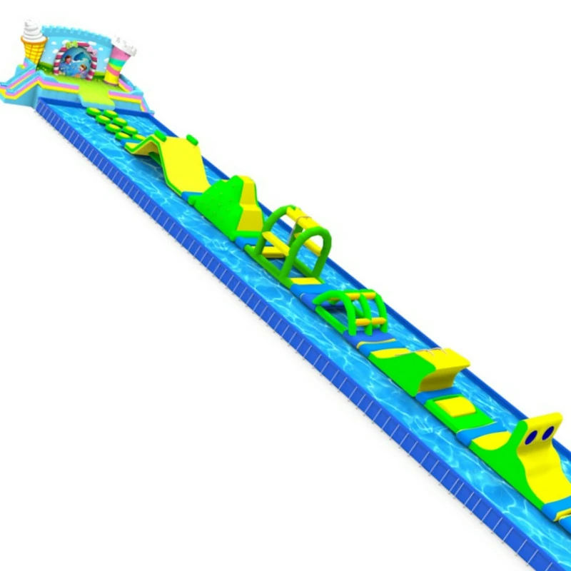 Ice Cream Castle Inflatable Aqua Water Park with Pool Slide