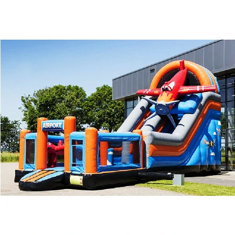 Multiplay Airplane Inflatable Bouncy Castle with Slid
