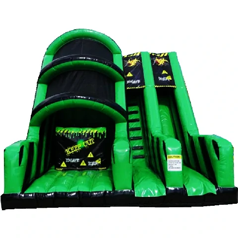 2 Lanes Forest Green Slide for Kids