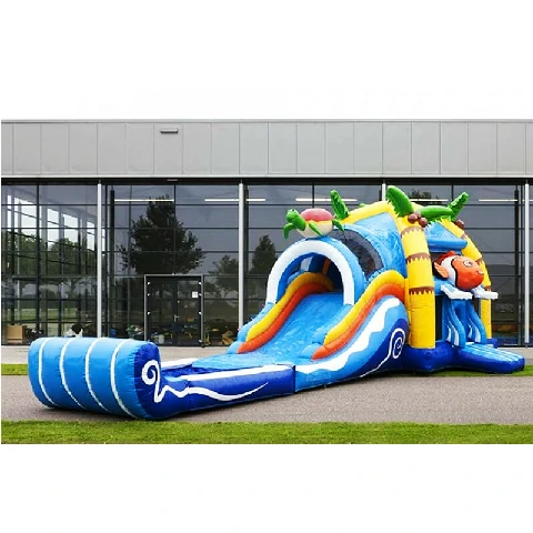 Multiplay Clownfish Inflatable Wet Combo Bouncer Castle Dry Slide Pool