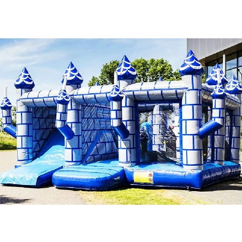 Popular Indoor Blue White Inflatable Bouncer Castle Jumping House
