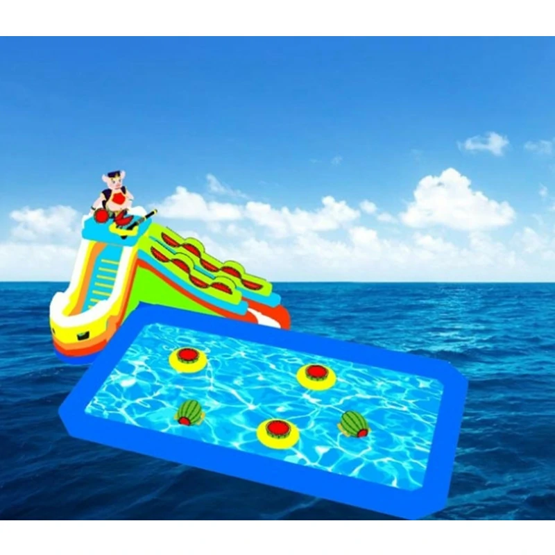 Corner Water Slide with Inflatable Swiming Pool