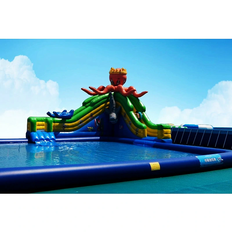 Octopus Island Inflatable Water Park with Pool Slide