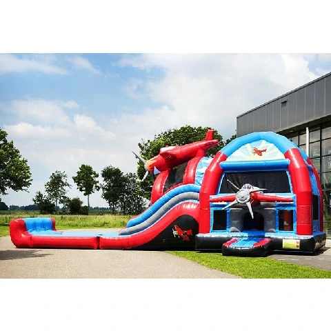 Multiplay Airplane Super Inflatable Bouncy Castle with Pool Slide