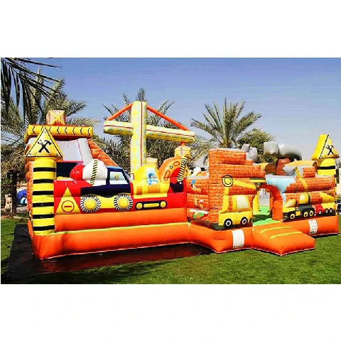 Construction Zone Bouncy Castle with Slide
