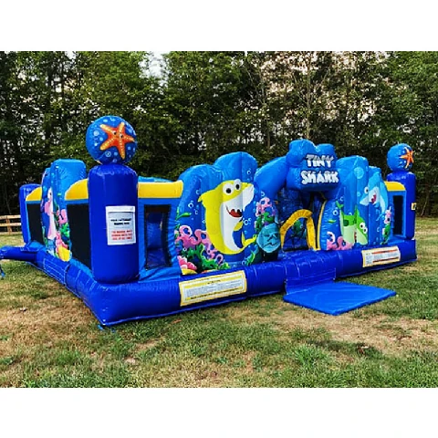 Tiny Shark Playground Moonbounce Inflatable Combo Bouncy Castle