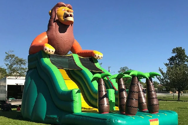 24ft Lion Jungle Themed Inflatable Dry Slide