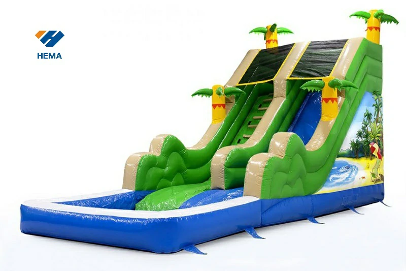 High Quality Beach Inflatable Water Slide with Pool