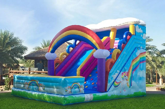 23FT Rainbow Slide Inflatable Dry Slide