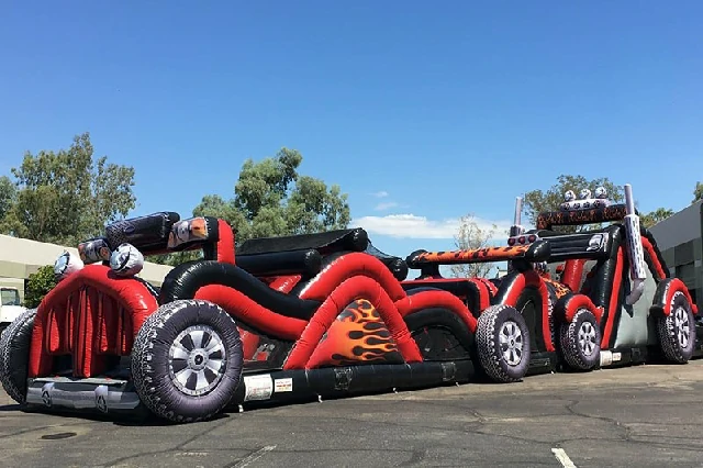 70ft Retro Car Inflatable Obstacle Course Game