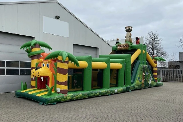 56ft Jungle Track Lion Inflatable Obstacle Course