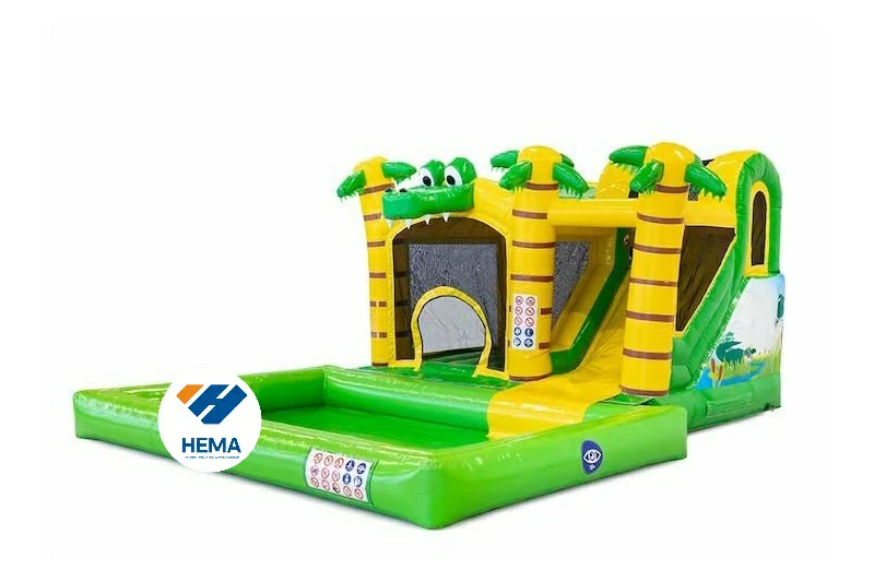 Crocodile Inflatable Bouncer Water Slide & pool