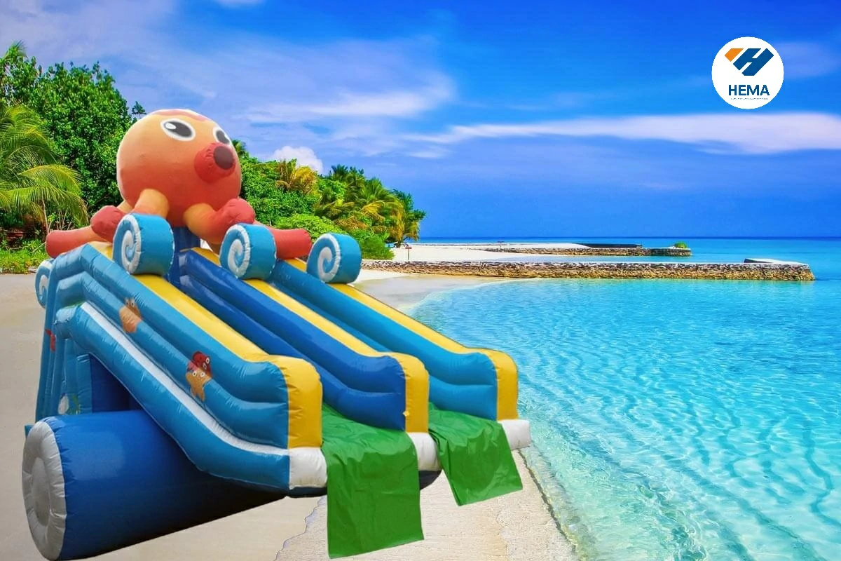 Large Octopus Theme Inflatable Water Slide
