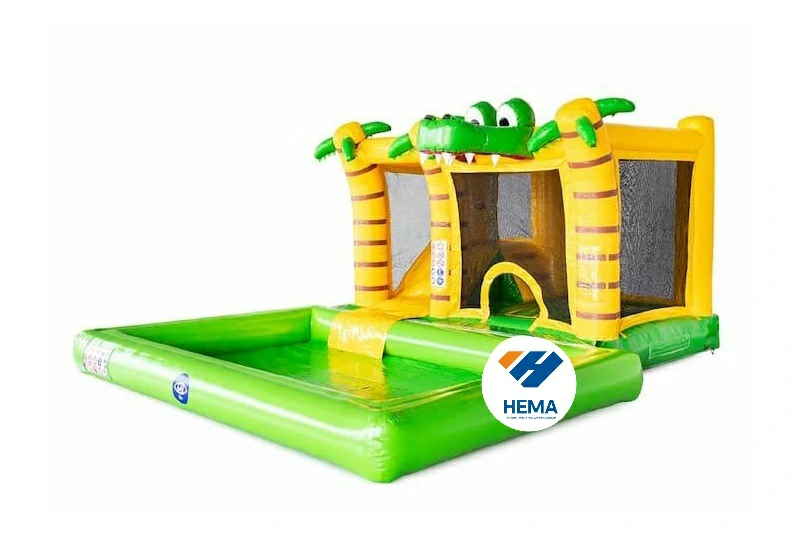 Crocodile Inflatable Bouncer Water Slide &pool