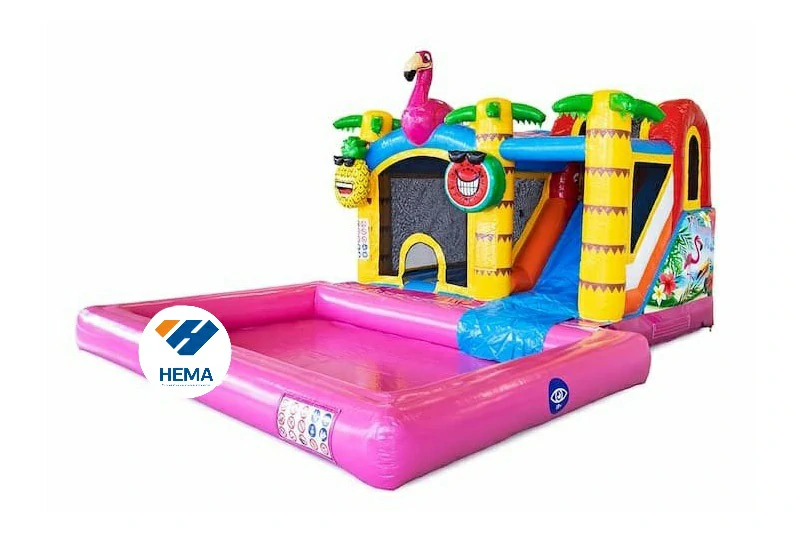 Flamingo Inflatable Bouncer Water Slide