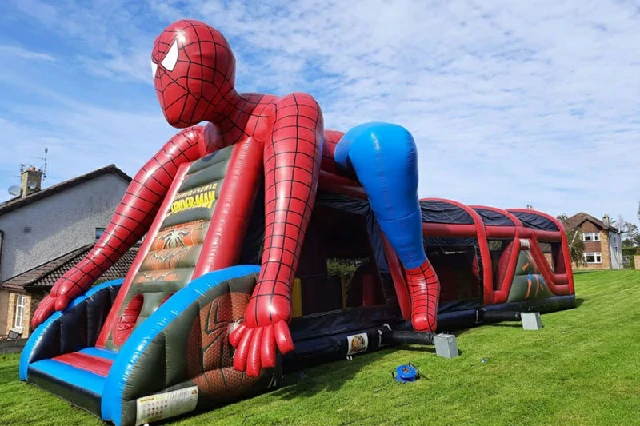 53ft Spiderman Inflatable Obstacle Course Game