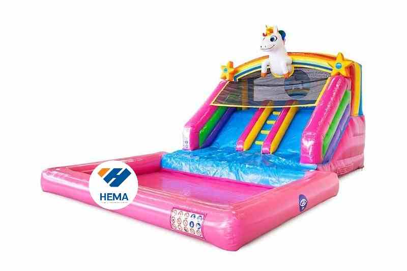 Unicorn Inflatable Water Slide & pool