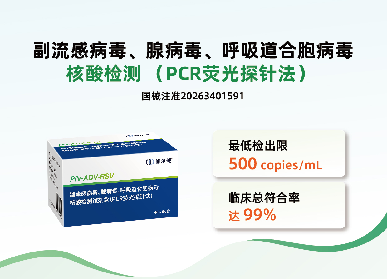 重磅新品 | 一管三联，博尔诚副流感、腺病毒、呼吸道合胞病毒核酸检测试剂盒获批！