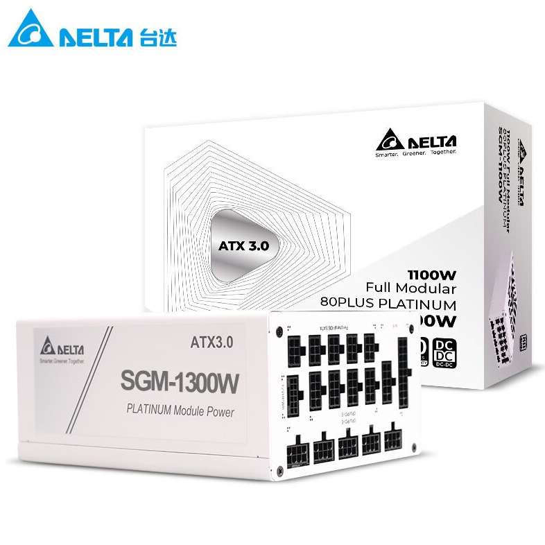 台达 SGM1300-B白色 ATX3.0 白金牌全模组电源