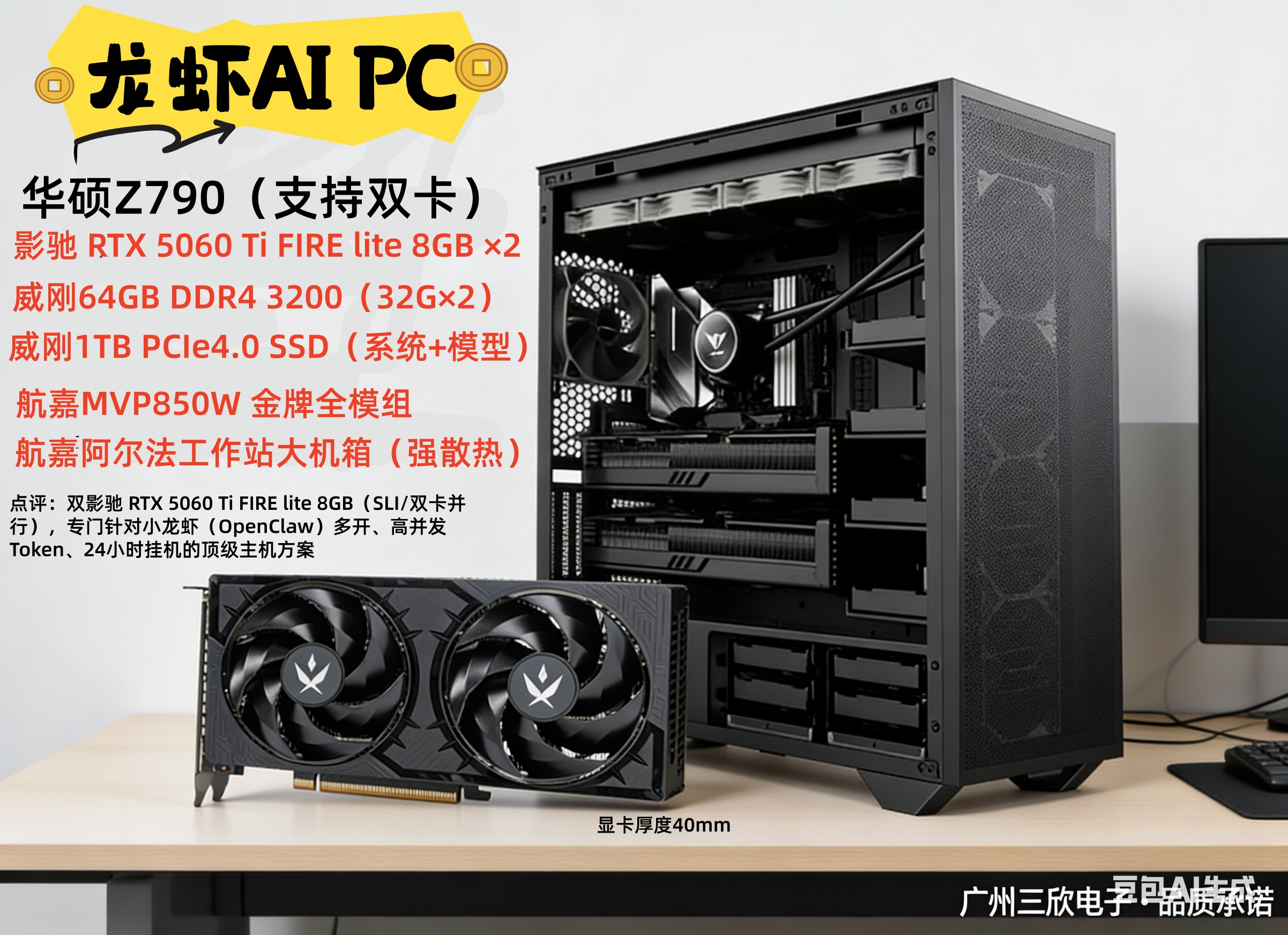 推荐一款双5060Ti 小龙虾Token主机（双卡并行版）