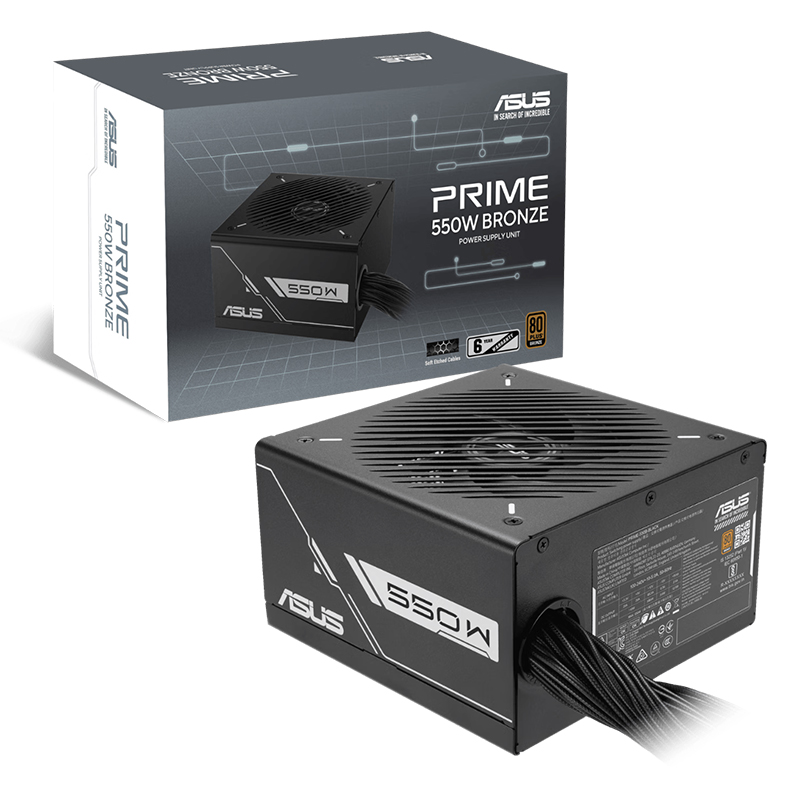 华硕PRIME 550W 铜牌直出电源 双滚珠轴流风扇/80PLUS铜牌认证/压纹线 电源