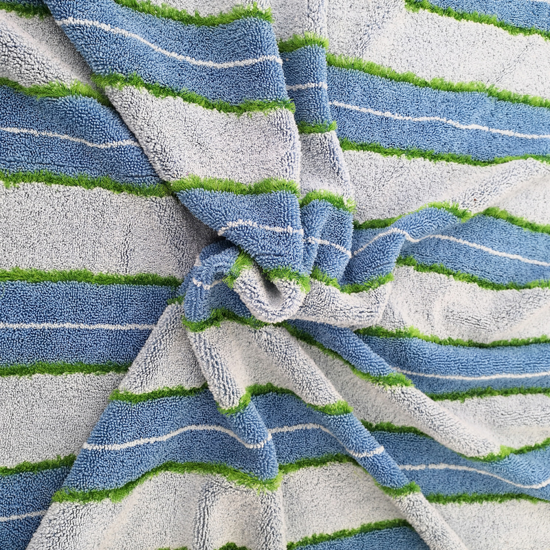 Twist Scrubber Circulation Pile Microfiber Cleaning Cloth 450gsm Blue Coral Fleece