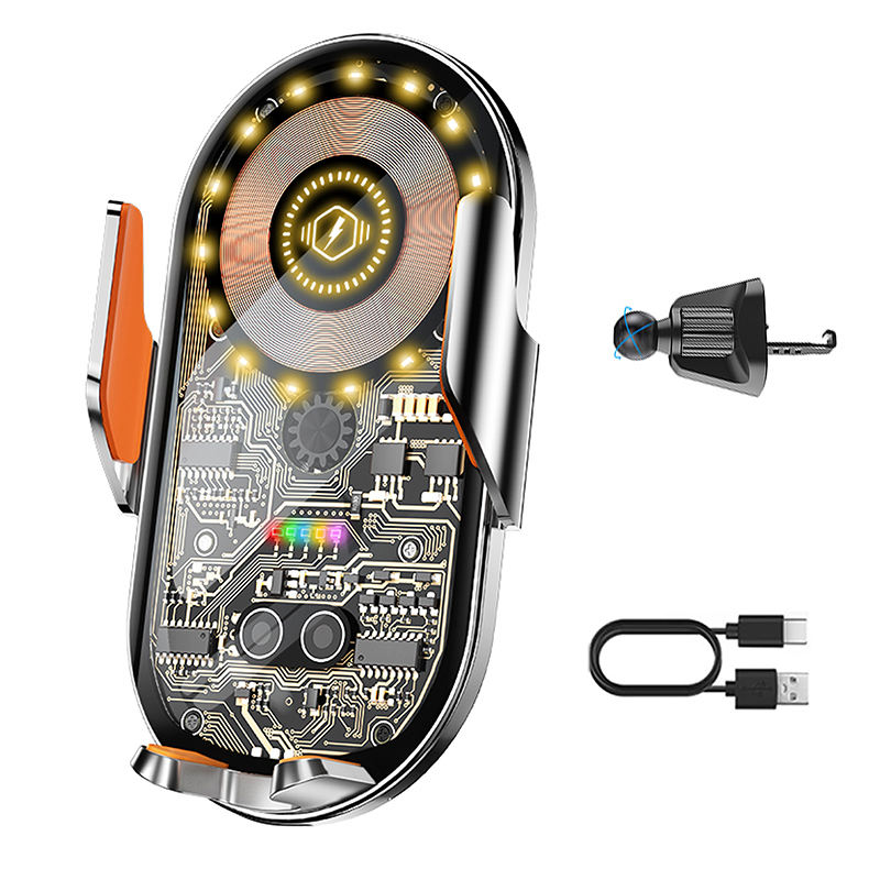 C12 Cyberpunk 15W Magnetic Fast Wireless Charging Stand Holder Car Mount