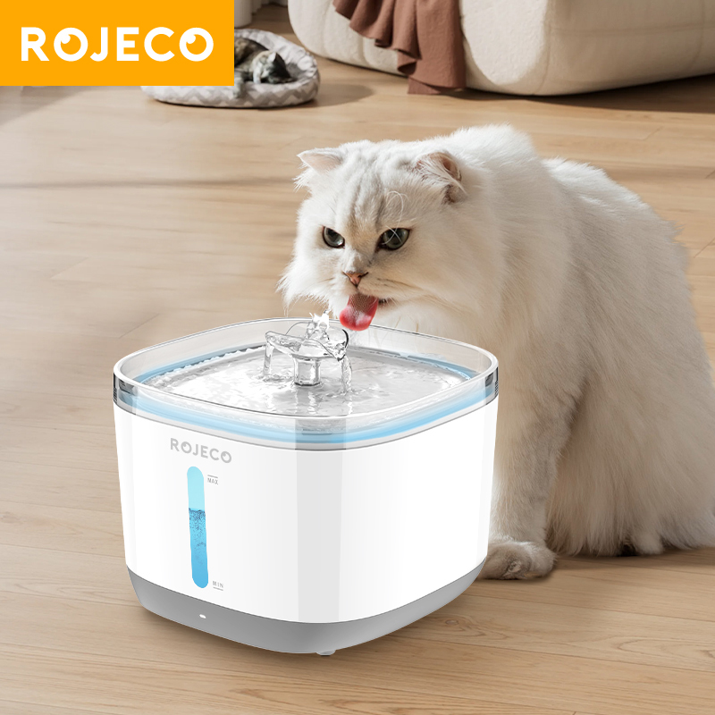 ROJECO 2.5L Wireless Water Pump Pet Water Fountain 5000mAh