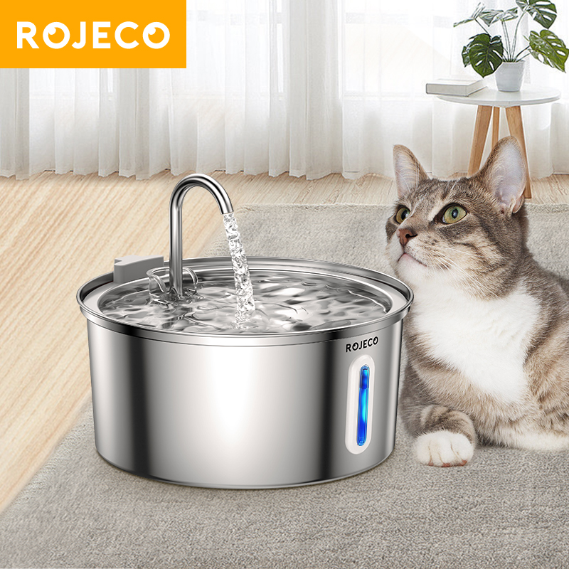 ROJECO New 3.2L Stainless Steel Cat Fountain