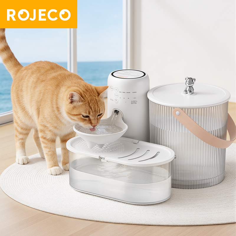 ROJECO 3L Wireless Sewage Separation Pet Water Fountain
