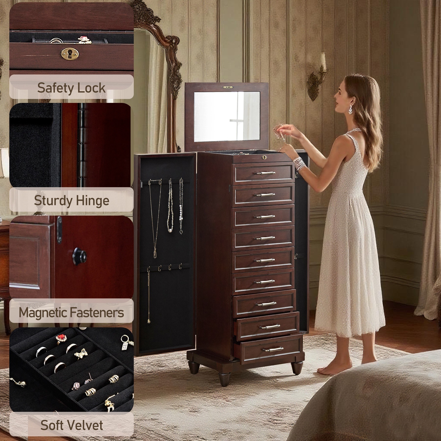 1257-棕色珠宝柜