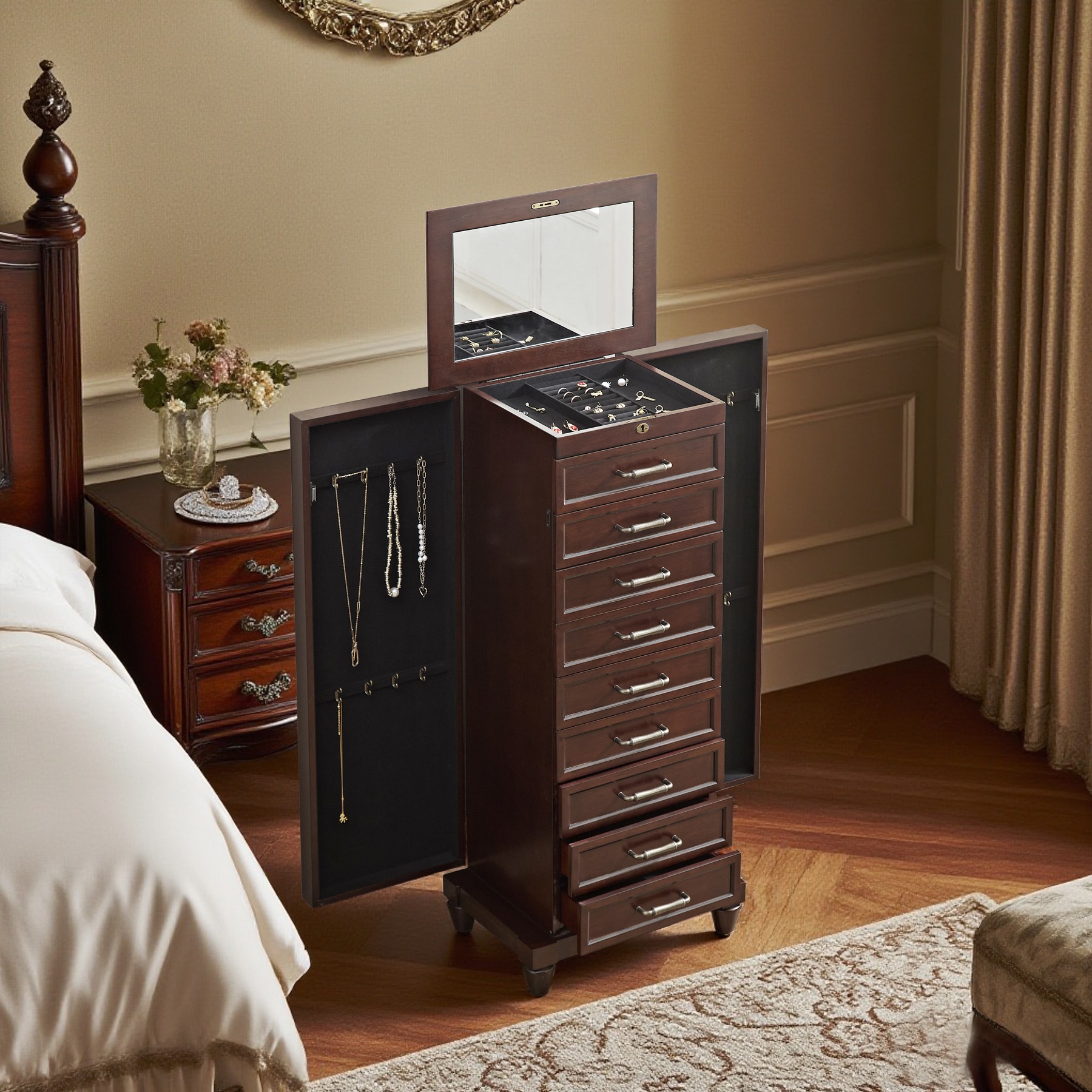 1257-棕色珠宝柜