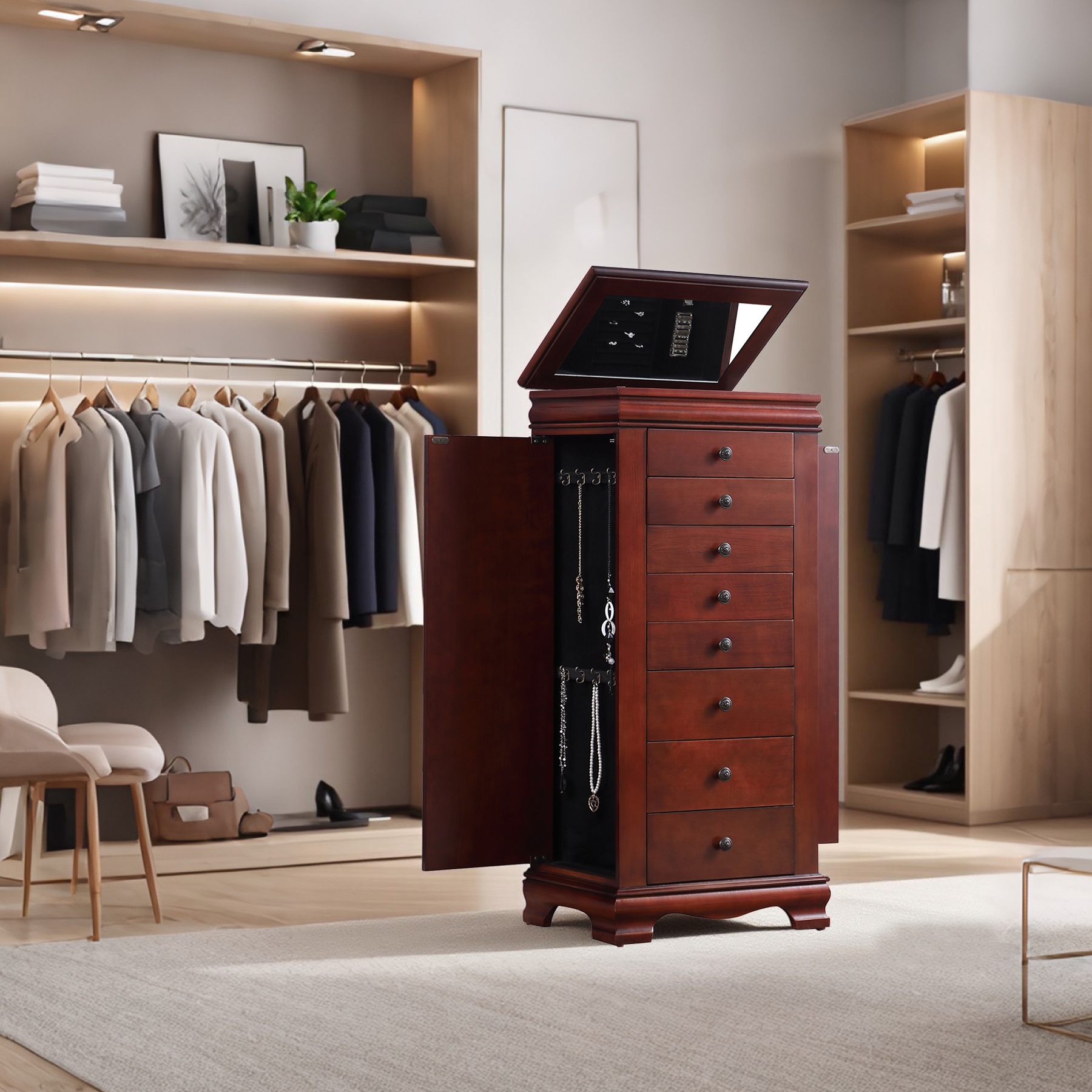 1150-棕红色珠宝柜