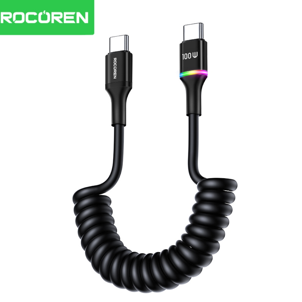 Rocoren Guangcai Spring Fast Charging Data Cable C TO C 100W